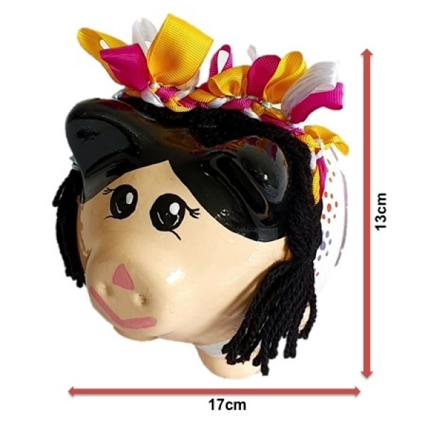 Alcancia puerquito vestido de muñeca lele (queretana) Mexicana