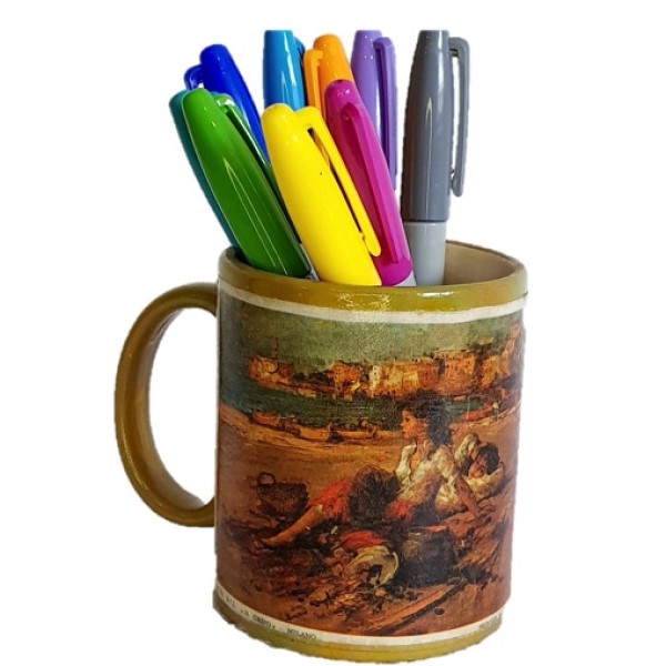 taza vintage con diseño de una obra de arte