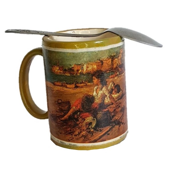 taza vintage con diseño de una obra de arte