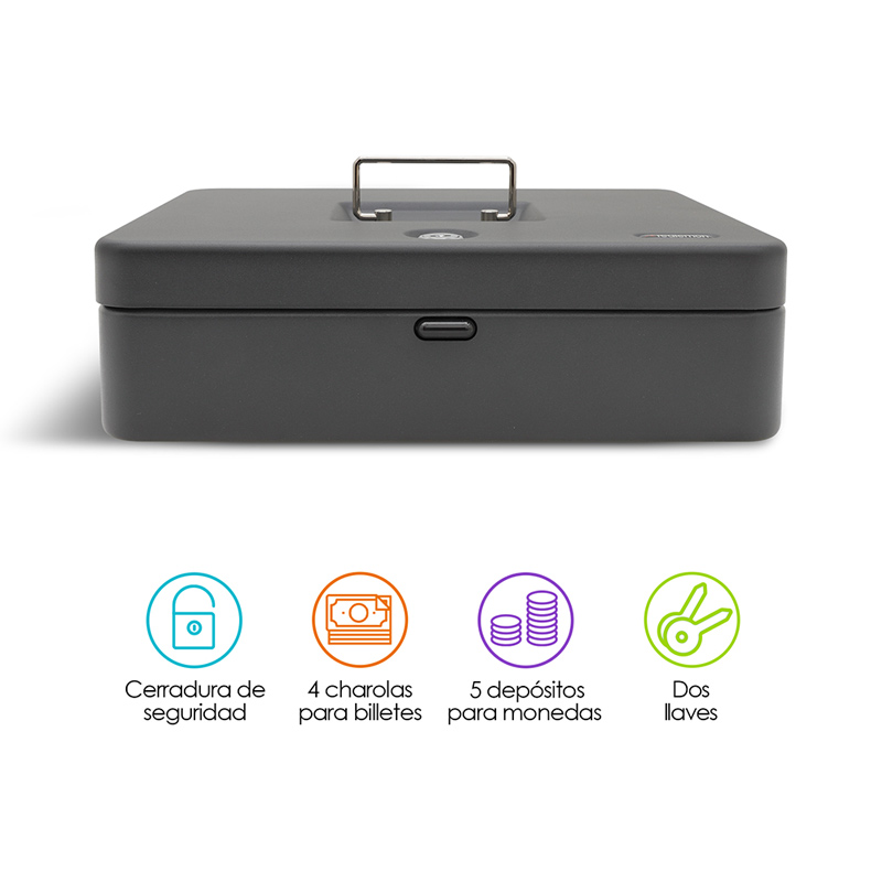 Caja de Seguridad para Dinero Efectivo con Cerradura 2 Llaves Redlemon