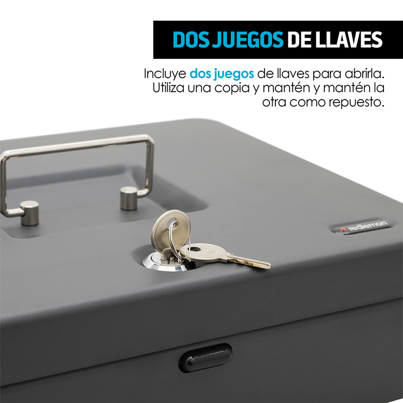 Caja de Seguridad para Dinero Efectivo con Cerradura 2 Llaves Redlemon