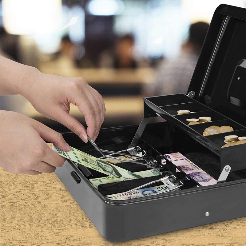 Caja de Seguridad para Dinero Efectivo con Cerradura 2 Llaves Redlemon