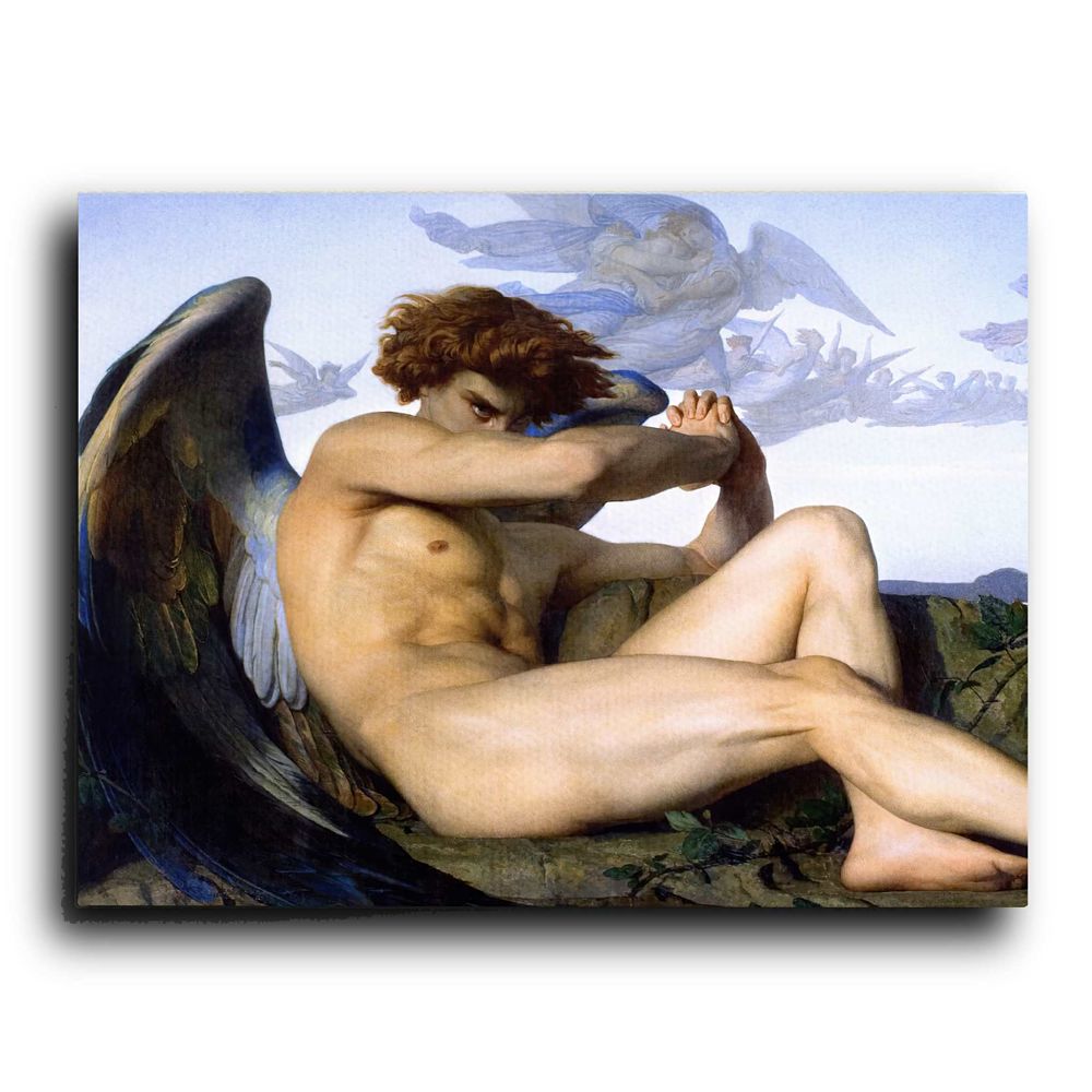 Cuadro Decorativo Lienzo Canvas - Angel Caido 80x120 - Alexandre Cabanel - Listo para Colgar