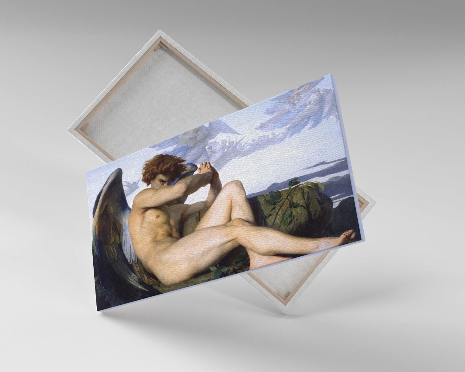 Cuadro Decorativo Lienzo Canvas - Angel Caido 80x120 - Alexandre Cabanel - Listo para Colgar
