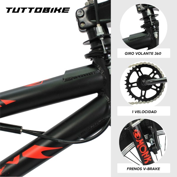 Bicicleta BMX Rodada 20 Adulto Con Rotor Asiento Vinil Monk