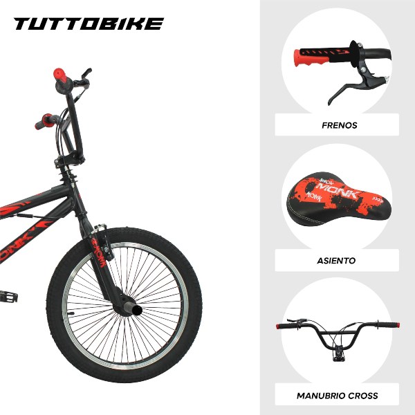 Bicicleta BMX Rodada 20 Adulto Con Rotor Asiento Vinil Monk