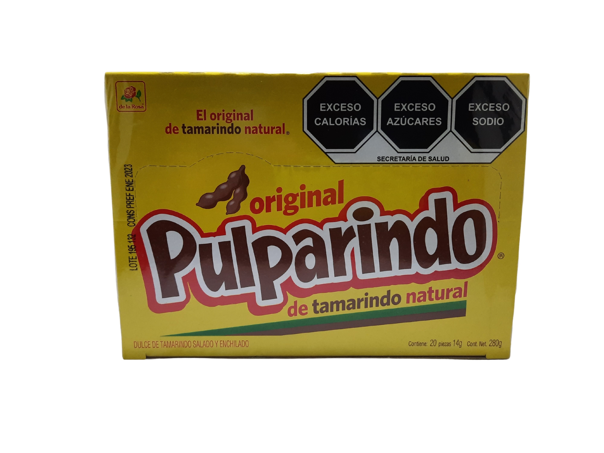 Pulparindo Grande De la Rosa Tamarindo 20 PZ 14 g