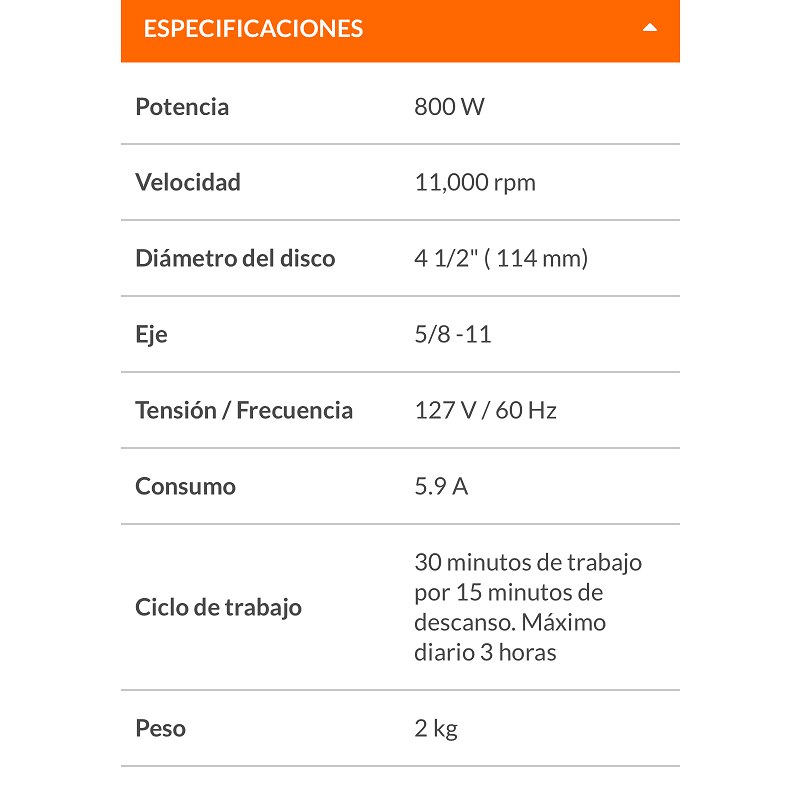 Esmeriladora Angular de 4 1/2 Profesional Truper de 800W ESMA-4-1/2A9 Cortar Desbastar cortadora Pulidora