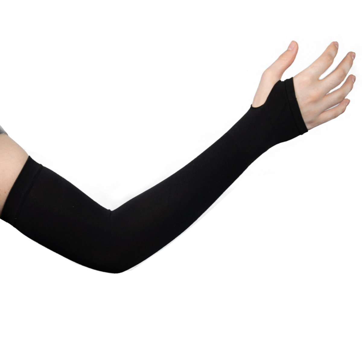 Mangas Protectora Solar Uv Licra Deportiva Brazos Manos Par Negro