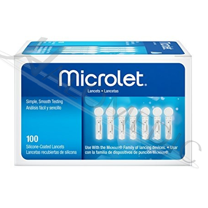 Contour Microlet Lancetas Caja Con 100 Lancetas