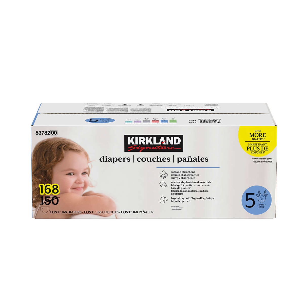 Pañales Kirkland Signature 1481674 Contenido 168 Piezas CST