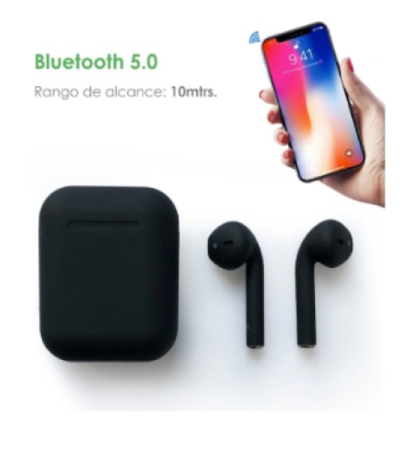Audífonos Earbuds Manos Libres Bluetooth I12 Tws Inalámbrico-Negro