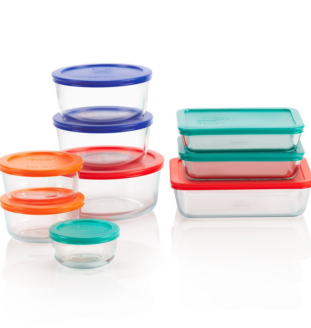Set de 9 refractarios de vidrio con tapa Storage Plus Pyrex