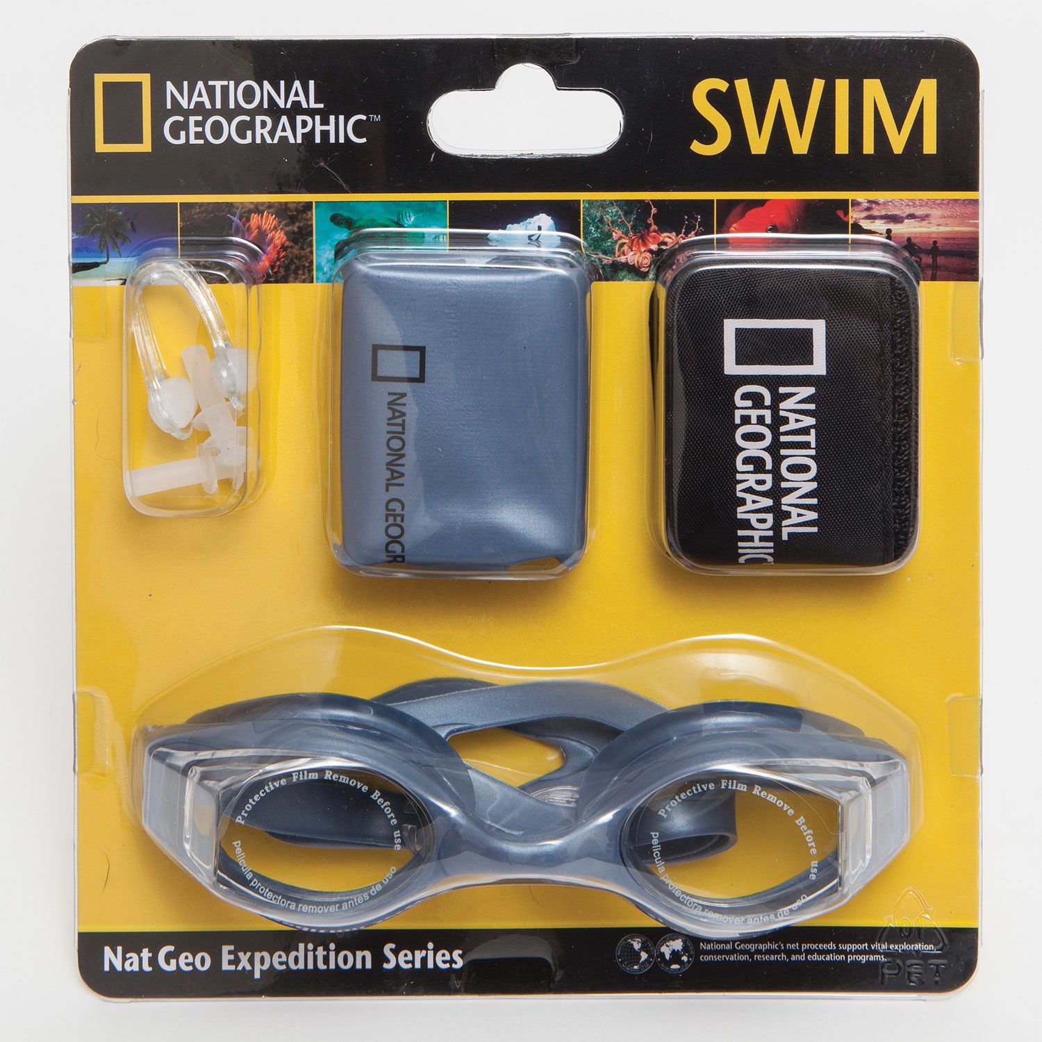 Set De Natación Niños National Geographic Bolsa Malla 4400-GRIS 