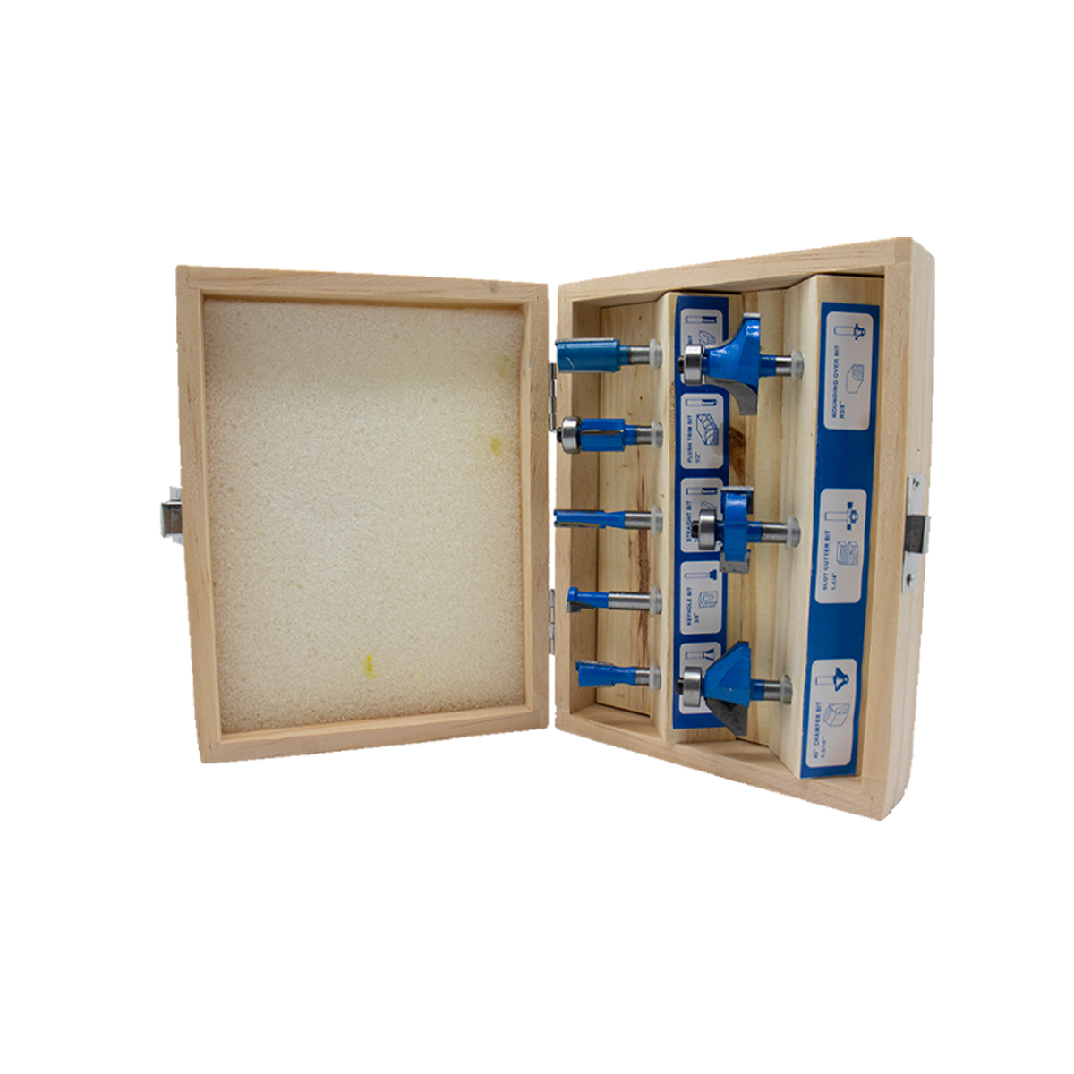 Recortadora Router Makita 3709 de 530W con Cople de 1/4" produce 30,000 RPM para un corte liso y aplicaciones de burilado ligero + juego de 8 Brocas en estuche de madera