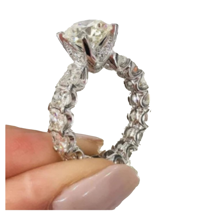 Anillo Compromiso Zirconia Cúbica Extra grande Plata 925 -Amour