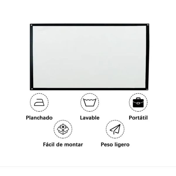 Pantalla Para Proyector Portátil 100 Pulgadas 16:9 Proyección Cine En Casa