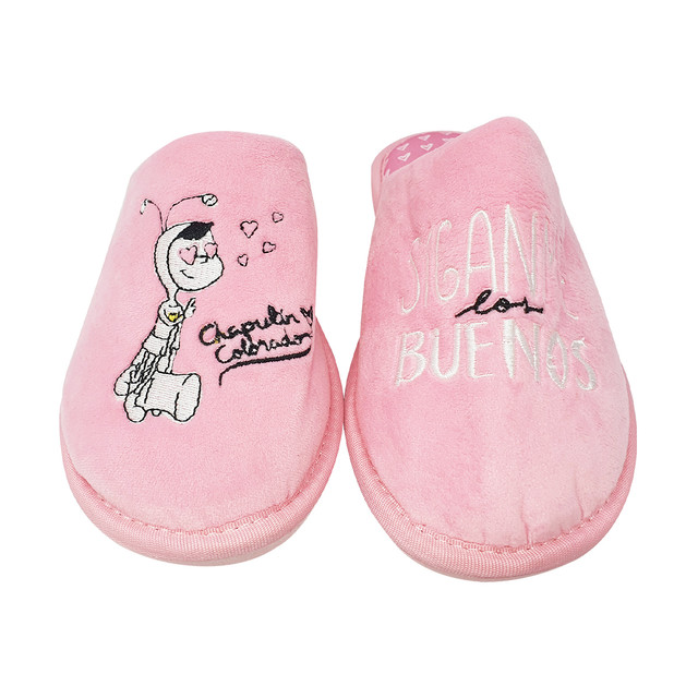 Pantufla Chapulín Colorado Color Rosa Para Dama