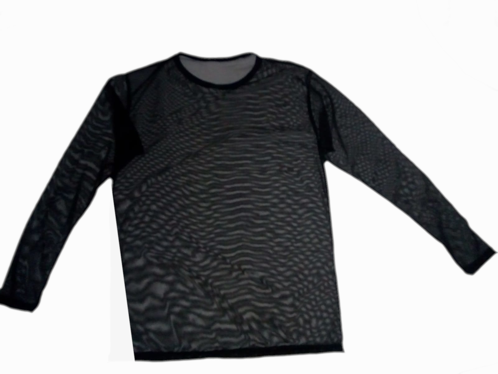 Playera sexy transparente hombre manga larga negro