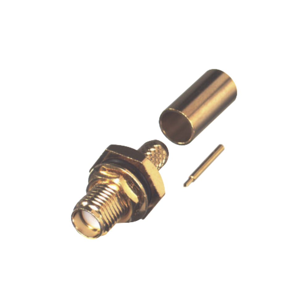 Conector SMA Hembra Inverso / Chasis en D Plano, Anillo Plegable / Cable RG142/U.