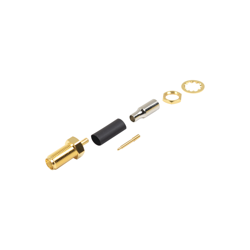 Conector SMA Hembra Inverso / Chasis en D Plano, Anillo Plegable / Cable RG316 .