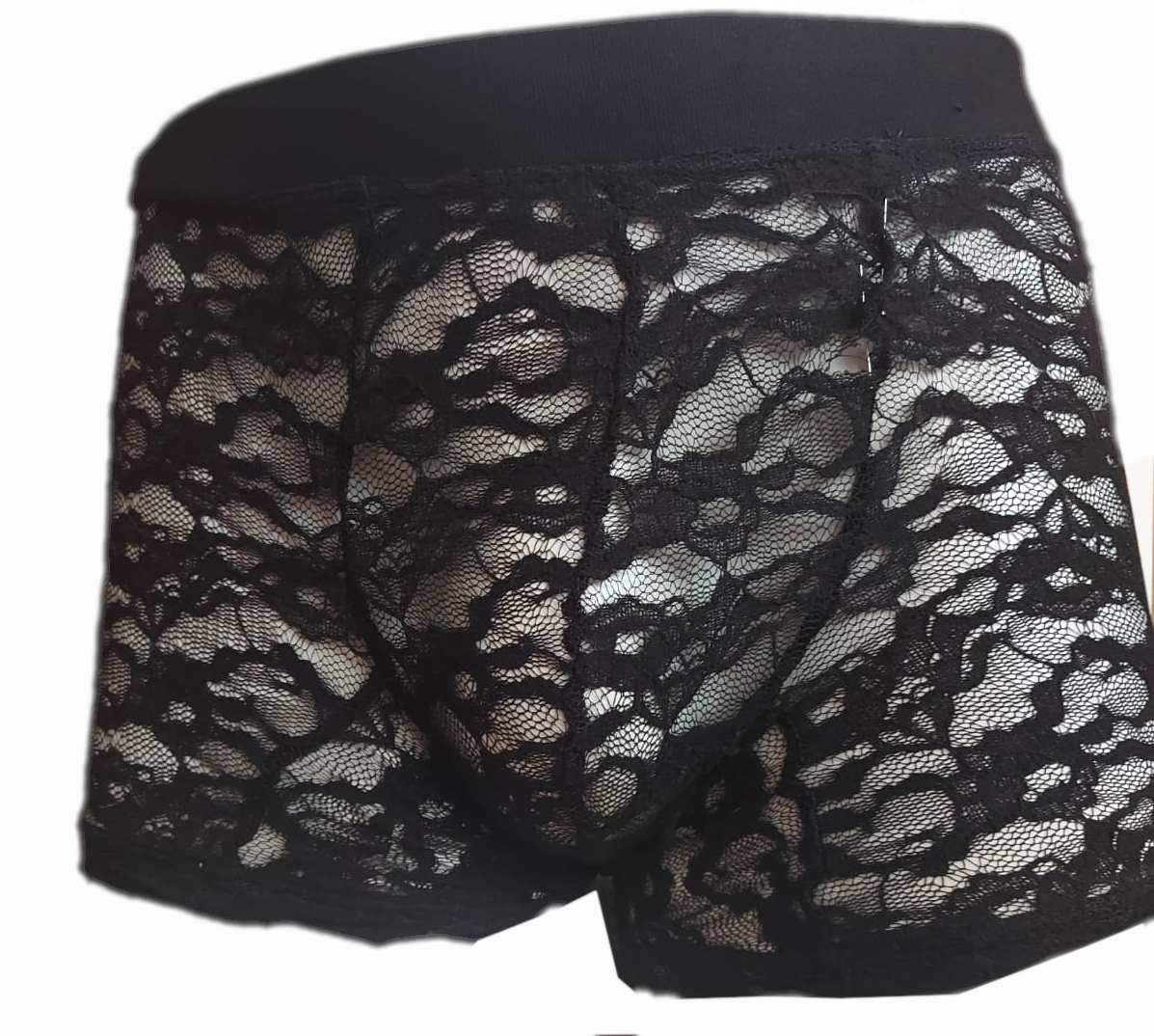 Sexy boxer transparente de encaje hombre