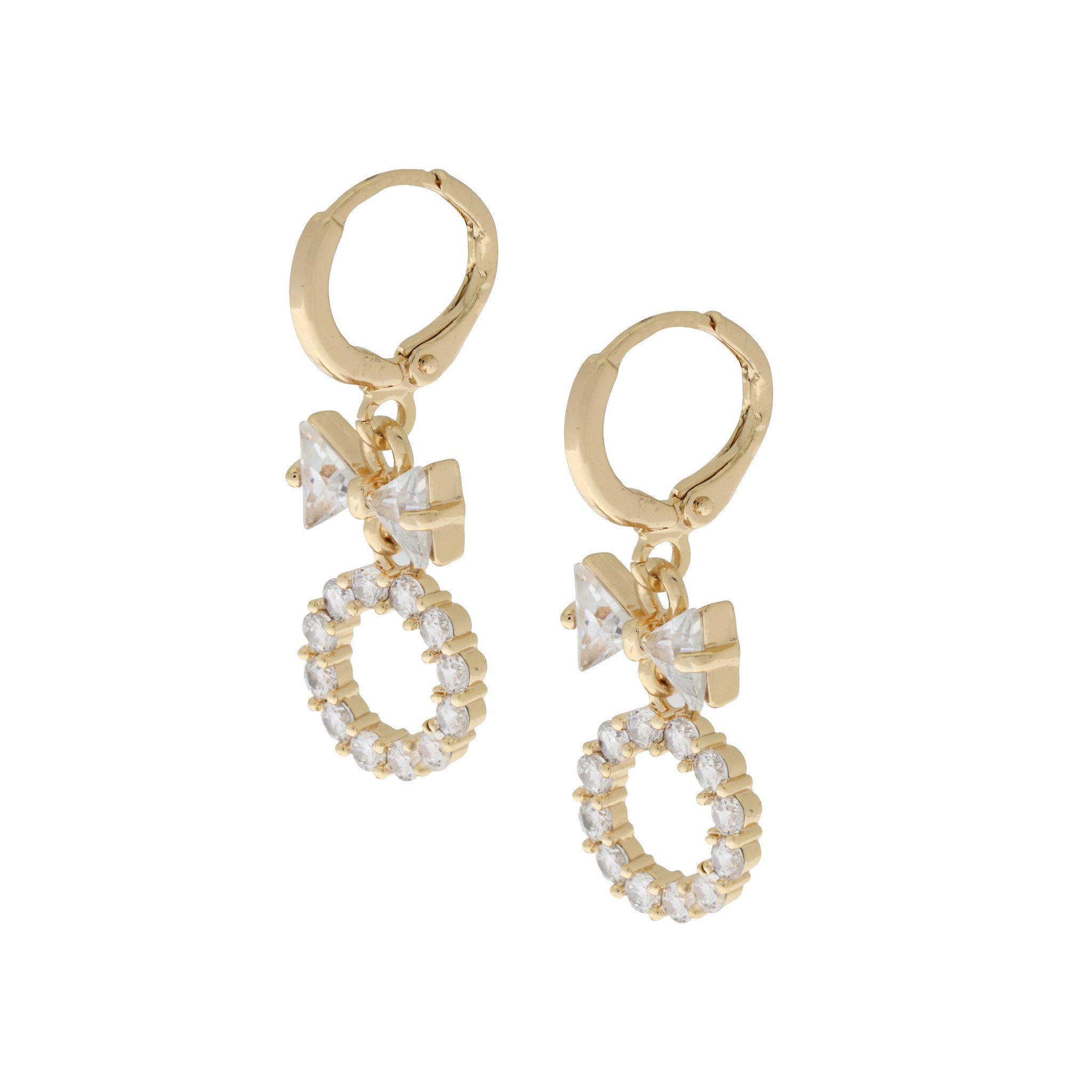 Arete con zirconia blanca en forma de esfera con moño