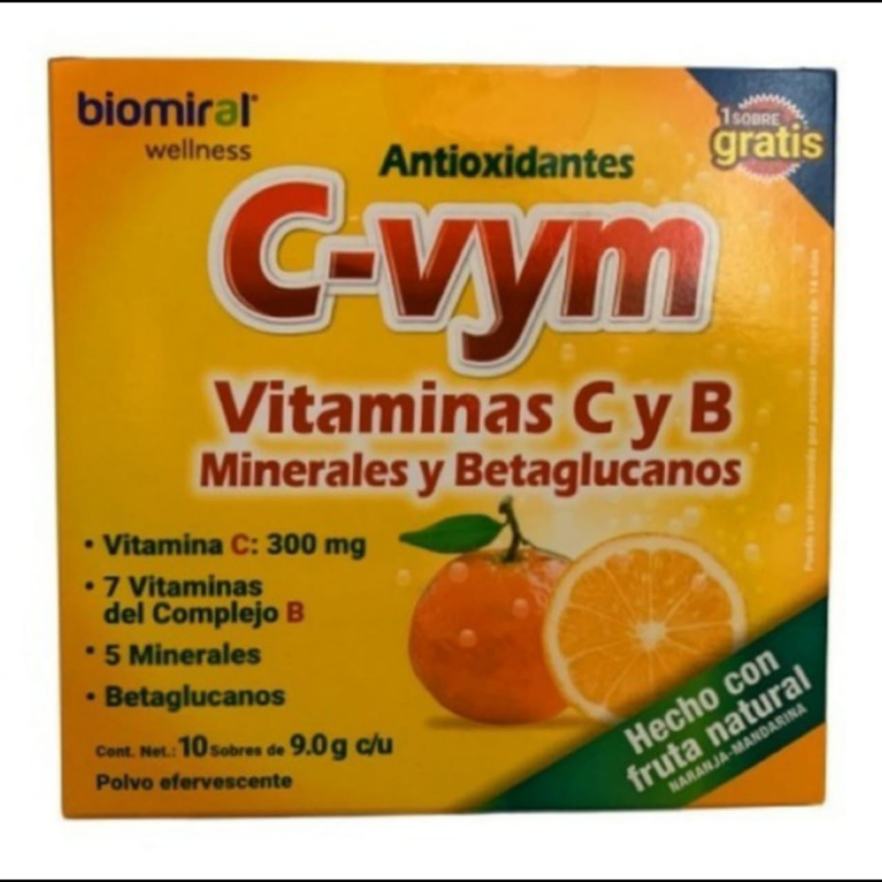 C-vym, Vitaminas C y B 9.0G C/U Cont. 10 Sobres