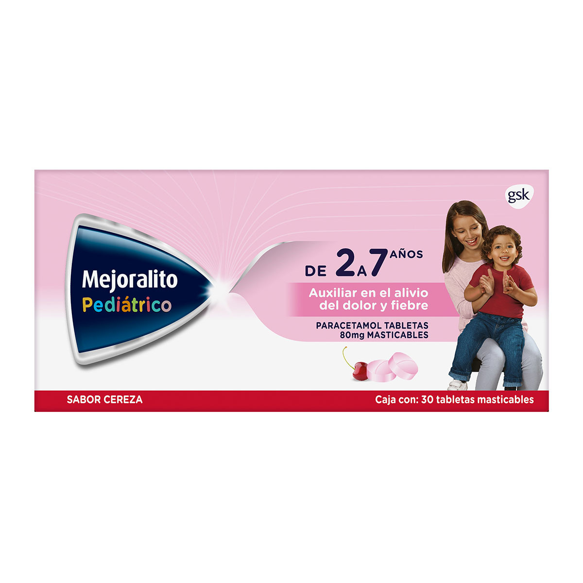 Mejoralito Pediátrico Paracetamol, 80mg Con 30 Tabletas Masticables 