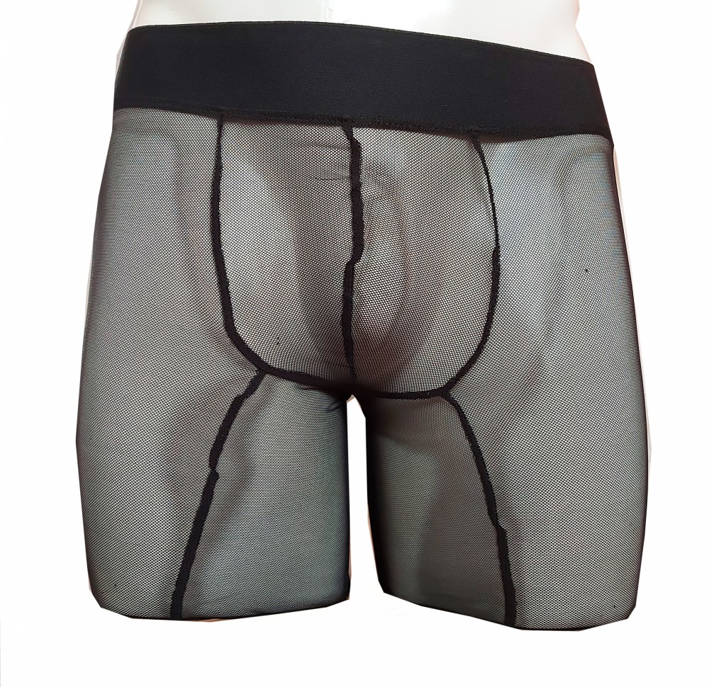 Sexy boxer transparente negro hombre largo