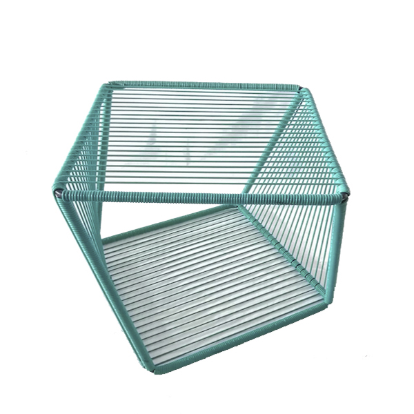 Mesa Acapulco De Acero Y Pvc Modelo Cubo **Sin Cristal**