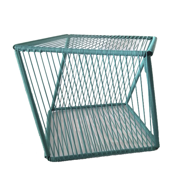 Mesa Acapulco De Acero Y Pvc Modelo Cubo **Sin Cristal**