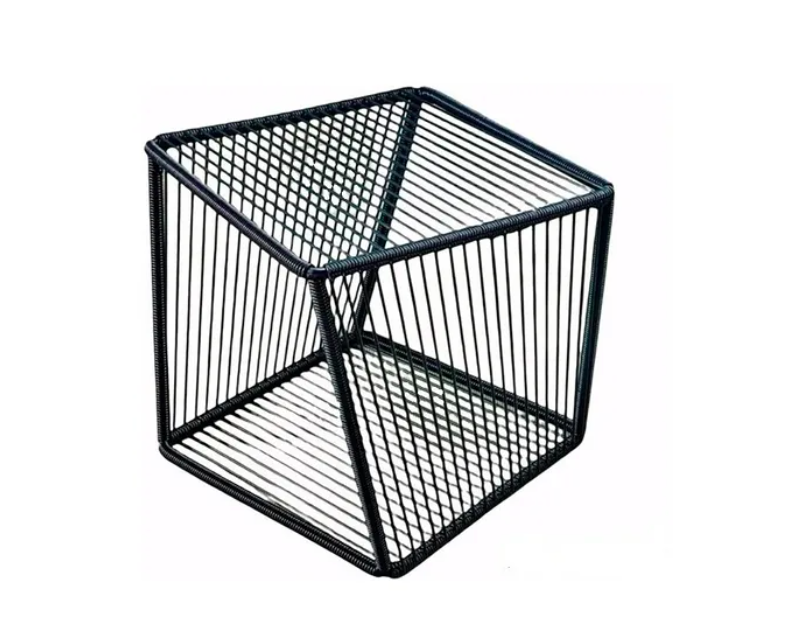 Mesa Acapulco De Acero Y Pvc Modelo Cubo **Sin Cristal**