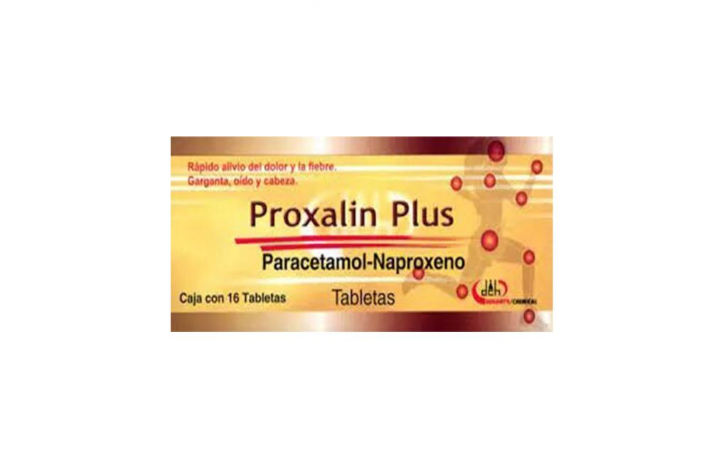 Proxalin Plus Tabletas, Paracetamol/Naproxeno 300mg/250mg