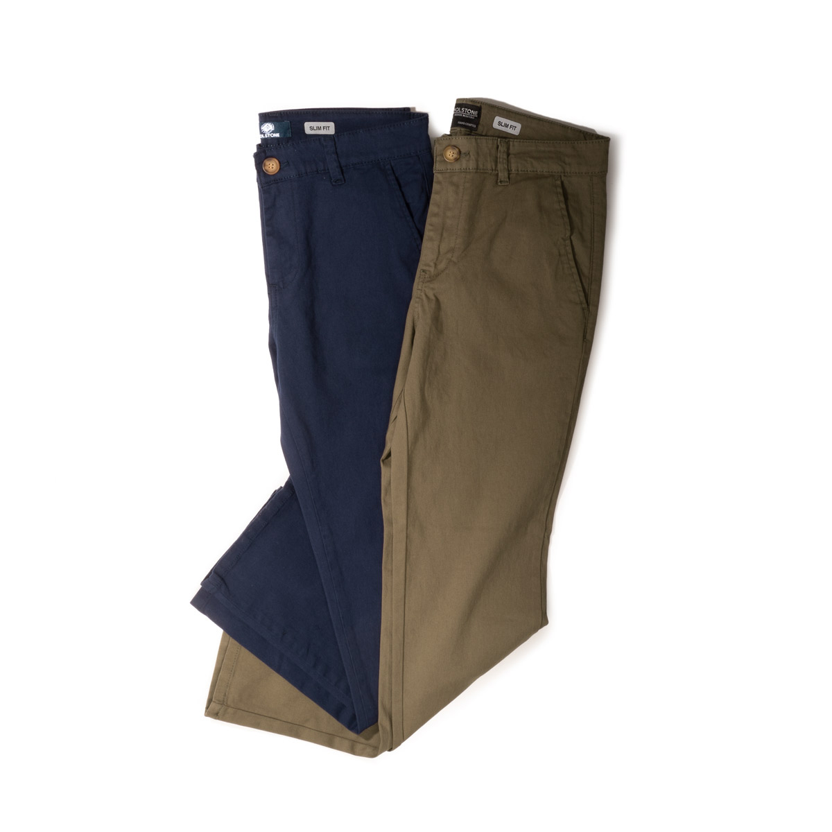 2 Pack Pantalones Estilo Chino De Gabardina Hombre Holstone