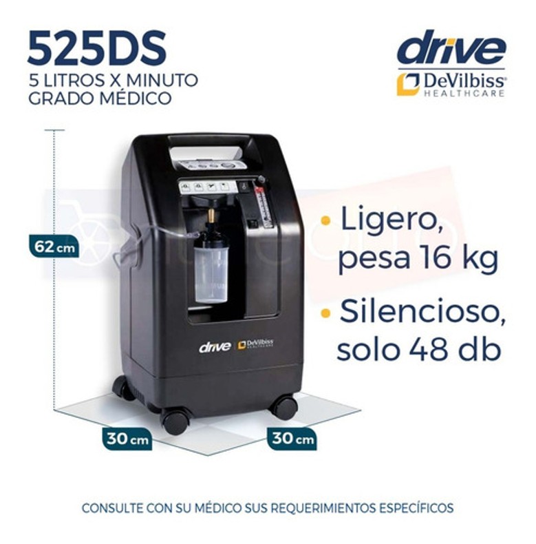 Concentrador Devilbiss 5 Lts + Tanque Oxigeno 682 Lts Equipo Completo