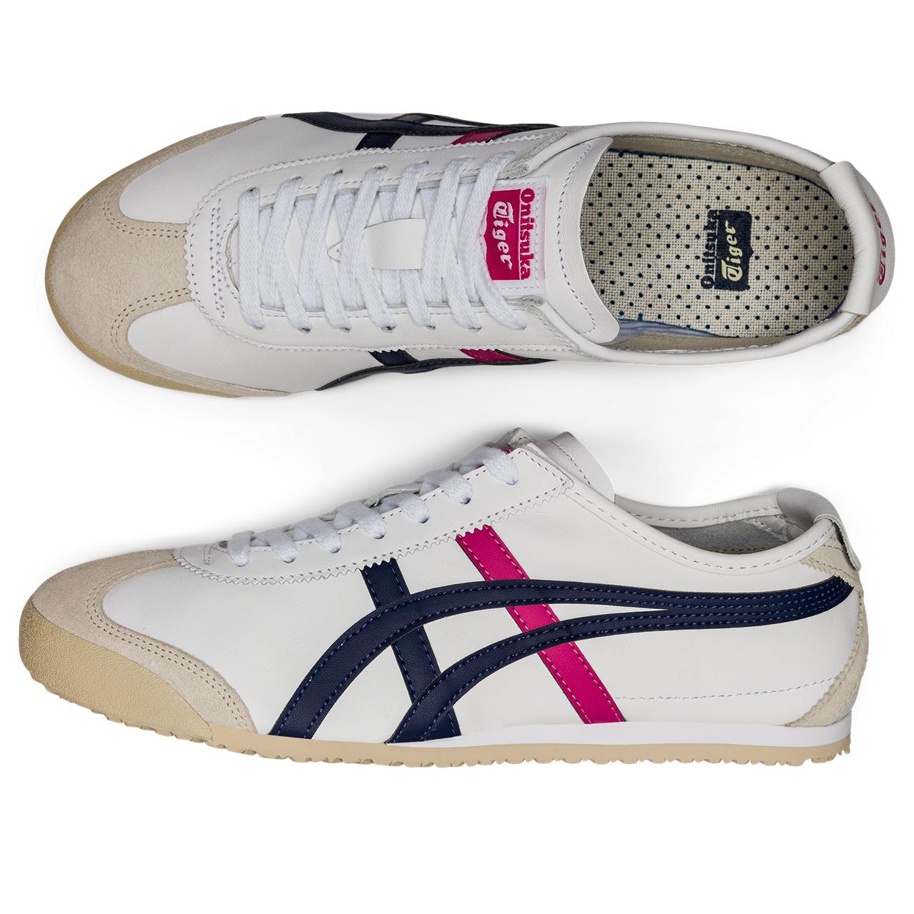 Tenis Onitsuka Tiger Hombre México 66 Blanco Rosa THL7C2.0154