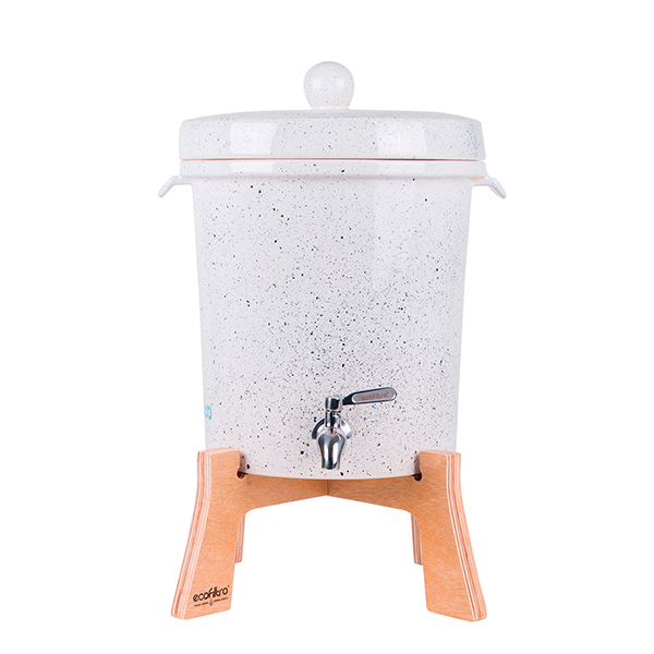 Ecofiltro Purificador Dispensador  y Filtro de Agua Cerámica Mediano (8 L) Blanco Puntos