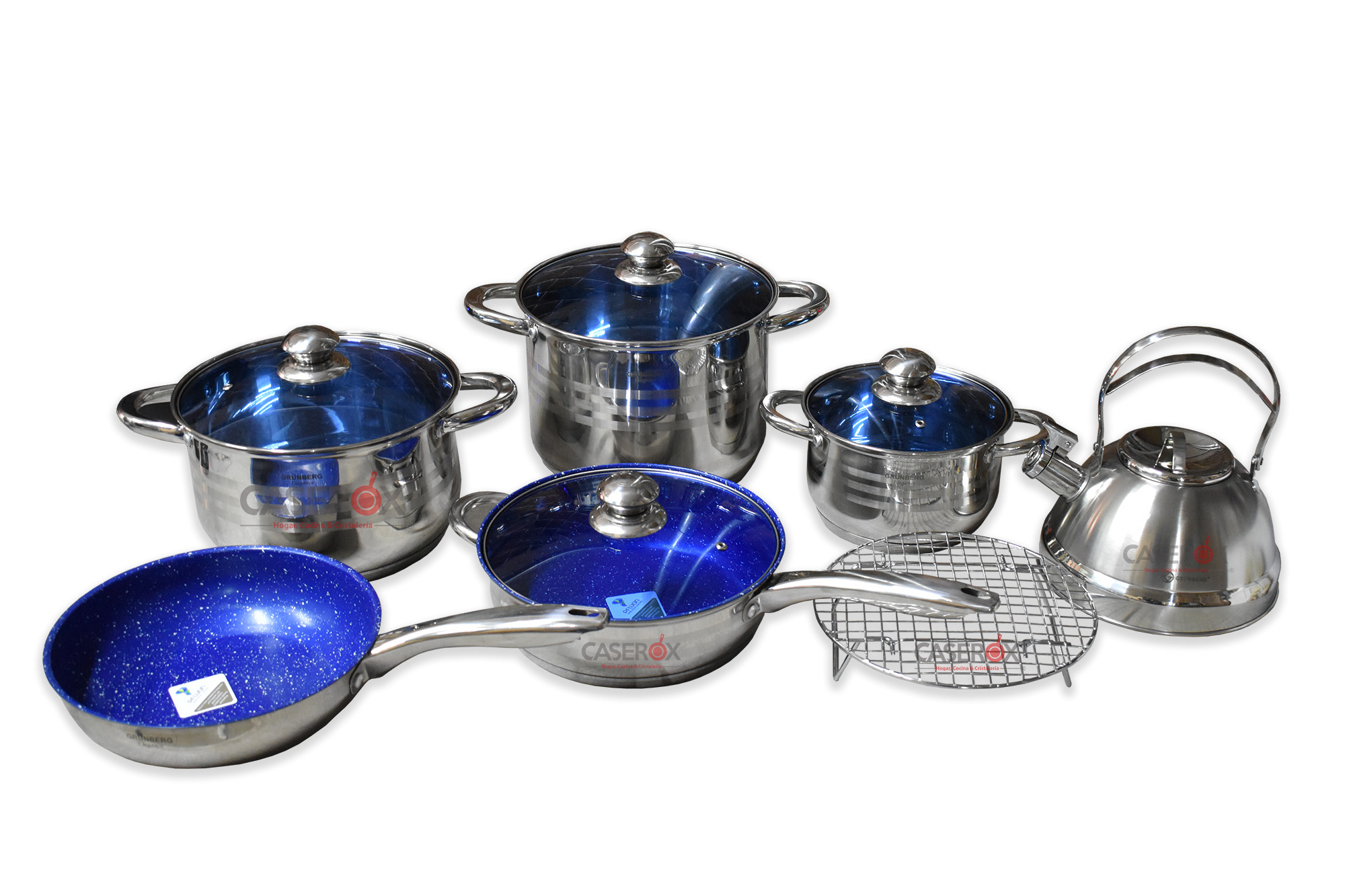 Bateria de Acero Inoxidable de 12 pzas GR887 18/10 - Grunberg