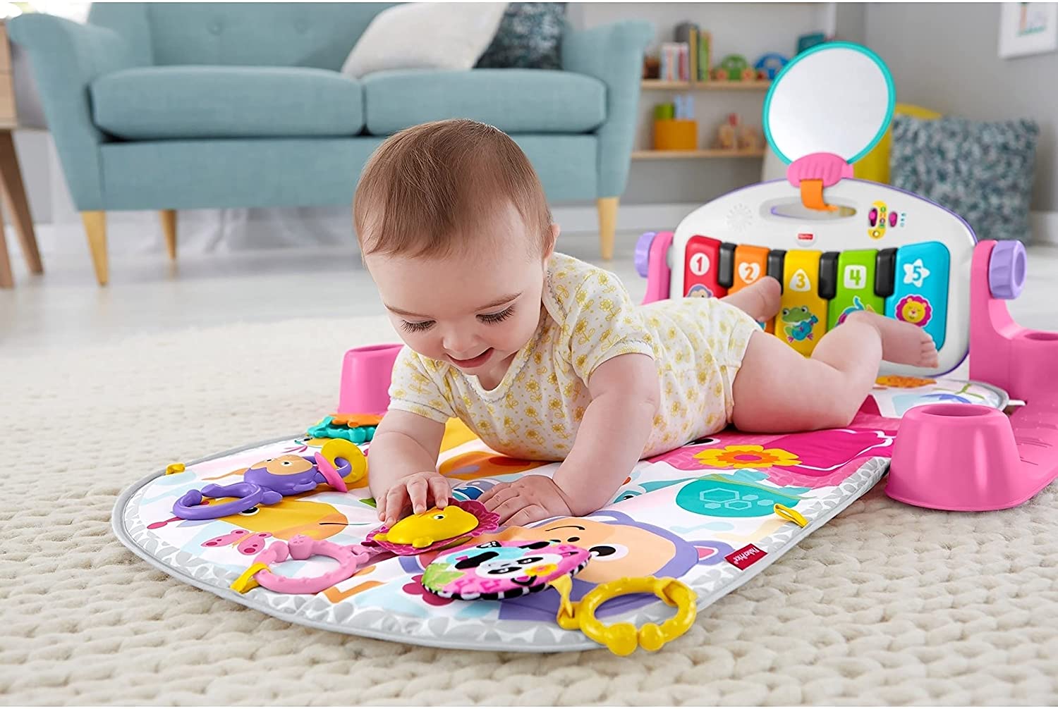 Fisher-price, Gimnasio Piano Pataditas Musicales Rosa De Lujo