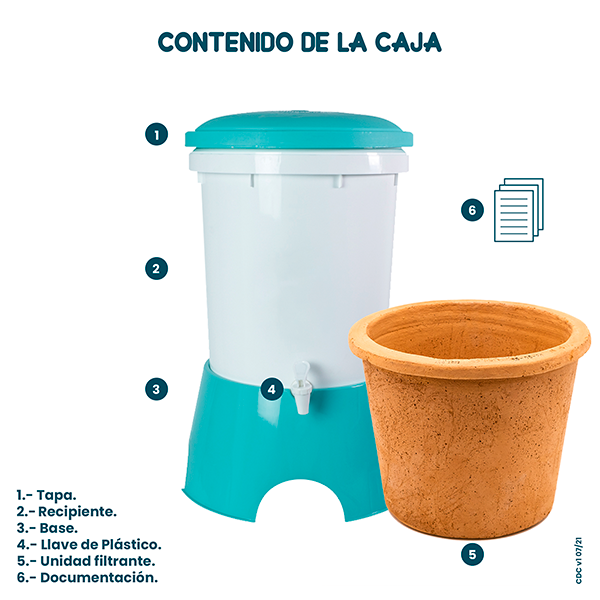 Ecofiltro Purificador Dispensador y Filtro de Agua Colors Grande (20 L) Azul