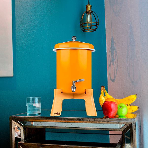 Ecofiltro Purificador Dispensador y Filtro de Agua Peltre Mini (5.5 L) Amarillo