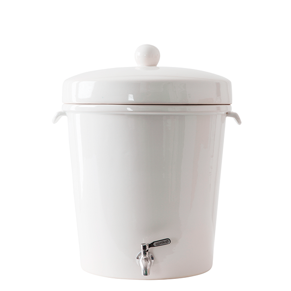 Ecofiltro Purificador Dispensador y Filtro de Agua Cerámica Grande (20 L) Blanco