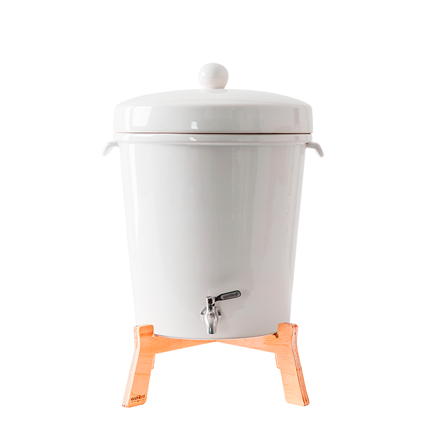 Ecofiltro Purificador Dispensador y Filtro de Agua Cerámica Grande (20 L) Blanco