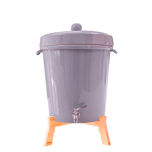 Ecofiltro Purificador Dispensador y Filtro de Agua Cerámica Grande (20 L) Gris