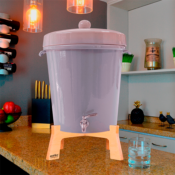 Ecofiltro Purificador Dispensador y Filtro de Agua Cerámica Grande (20 L) Gris