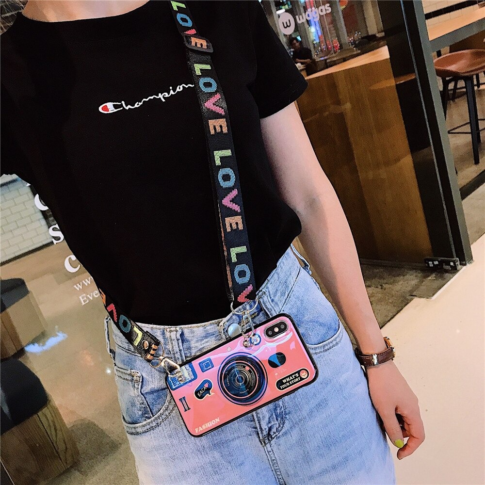 Funda Case Para iPhone Case+ Soporte Y Lanyard