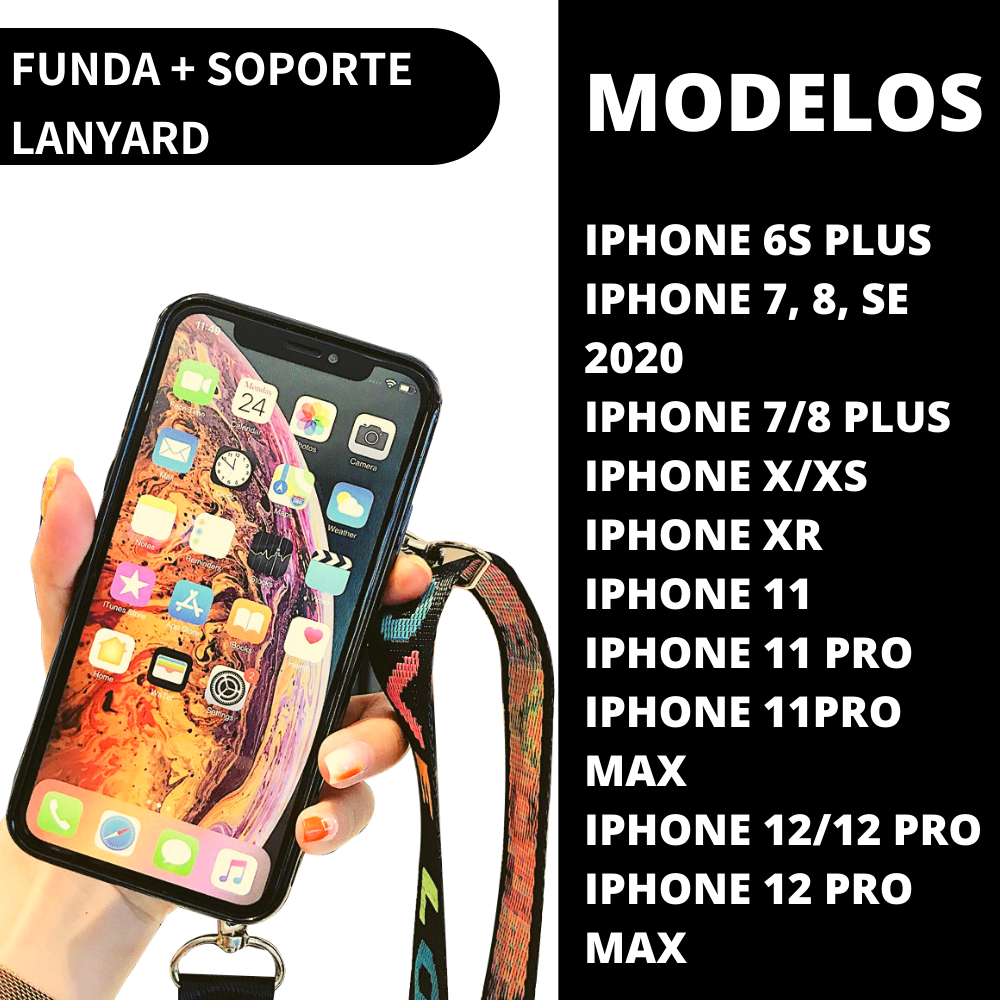 Funda Case Para iPhone Case+ Soporte Y Lanyard