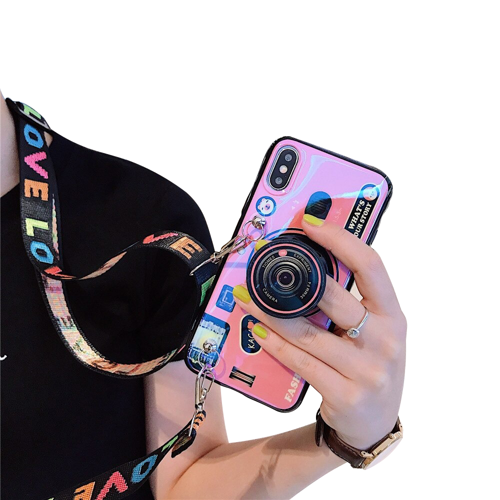 Funda Case Para iPhone Case+ Soporte Y Lanyard