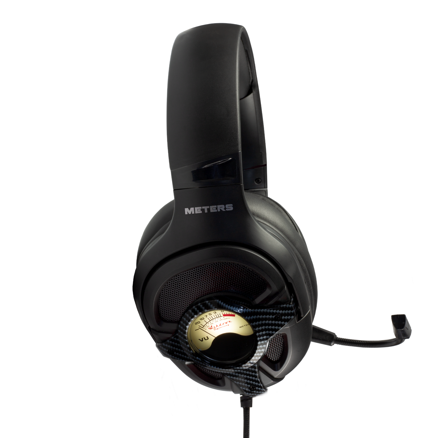 Audífonos Meters Level UP 7.1 para gaming color Negro/Carbón